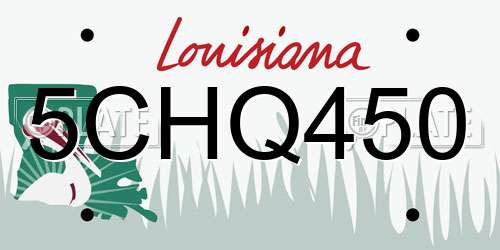 5CHQ450 Louisiana License Plate