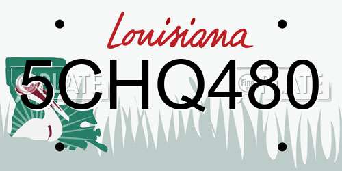 5CHQ480 Louisiana License Plate