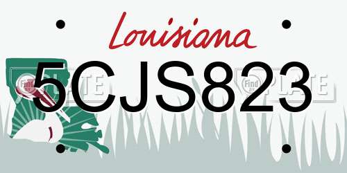 5CJS823 Louisiana License Plate