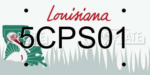 5CPS01 Louisiana License Plate