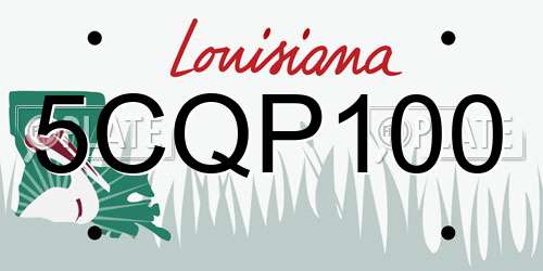 5CQP100 Louisiana License Plate