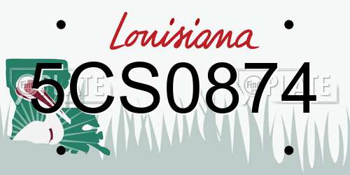 5CS0874 Louisiana License Plate