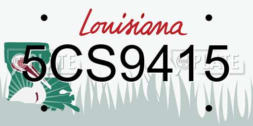 5CS9415 Louisiana License Plate