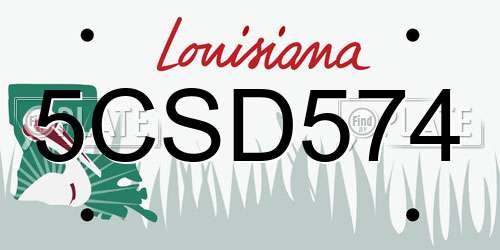 5CSD574 Louisiana License Plate