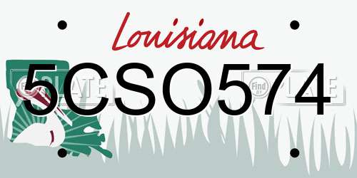 5CSO574 Louisiana License Plate