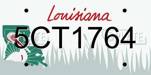 5CT1764 Louisiana License Plate