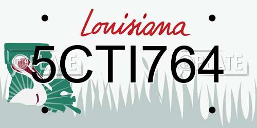 5CTI764 Louisiana License Plate