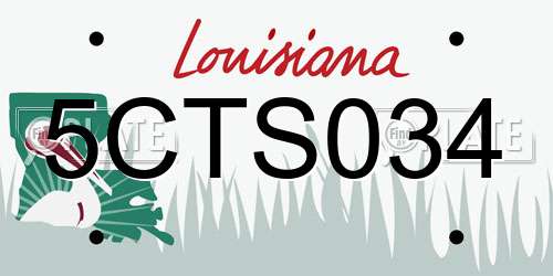 5CTS034 Louisiana License Plate