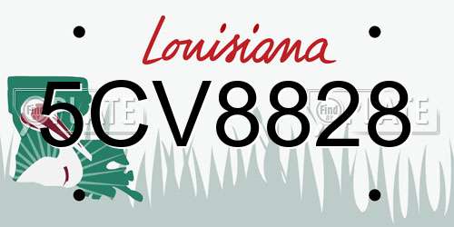5CV8828 Louisiana License Plate
