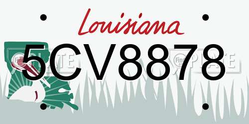 5CV8878 Louisiana License Plate