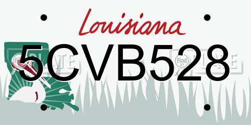 5CVB528 Louisiana License Plate