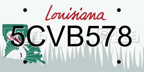 5CVB578 Louisiana License Plate