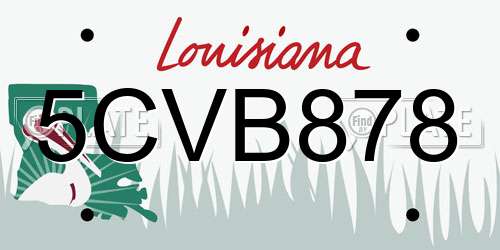 5CVB878 Louisiana License Plate
