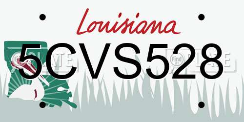 5CVS528 Louisiana License Plate