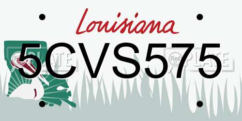 5CVS575 Louisiana License Plate