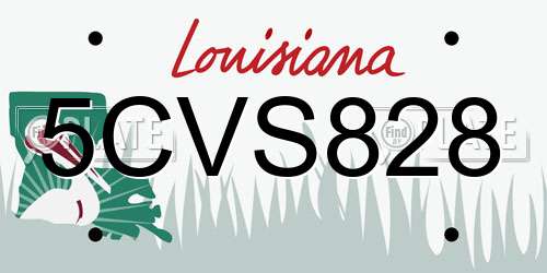 5CVS828 Louisiana License Plate