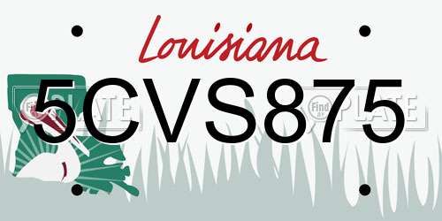 5CVS875 Louisiana License Plate