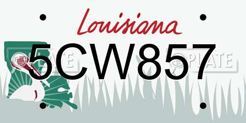 5CW857 Louisiana License Plate