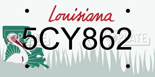 5CY862 Louisiana License Plate