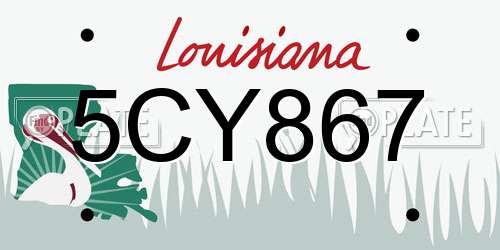 5CY867 Louisiana License Plate
