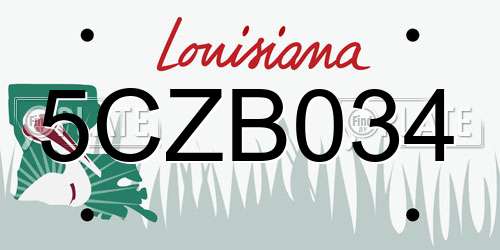 5CZB034 Louisiana License Plate