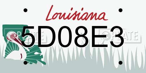 5D08E3 Louisiana License Plate