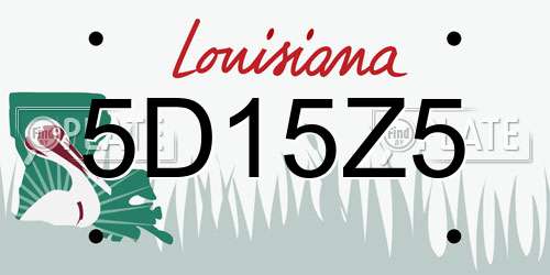 5D15Z5 Louisiana License Plate