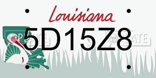 5D15Z8 Louisiana License Plate