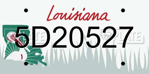 5D20527 Louisiana License Plate