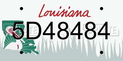 5D48484 Louisiana License Plate