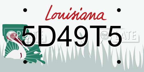 5D49T5 Louisiana License Plate