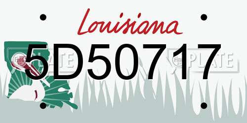 5D50717 Louisiana License Plate