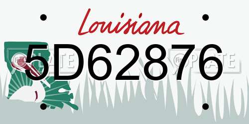 5D62876 Louisiana License Plate