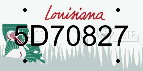 5D70827 Louisiana License Plate
