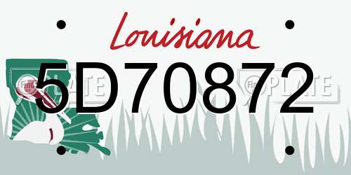 5D70872 Louisiana License Plate