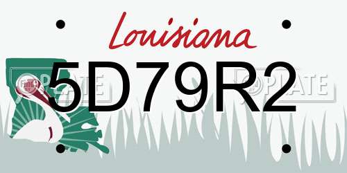 5D79R2 Louisiana License Plate