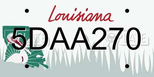 5DAA270 Louisiana License Plate
