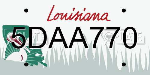 5DAA770 Louisiana License Plate