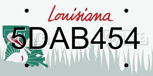 5DAB454 Louisiana License Plate
