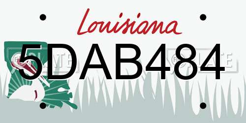 5DAB484 Louisiana License Plate