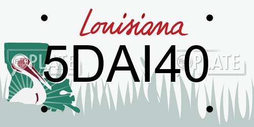 5DAI40 Louisiana License Plate