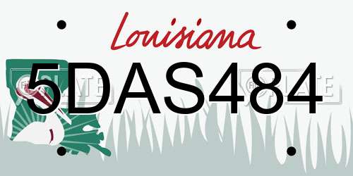5DAS484 Louisiana License Plate