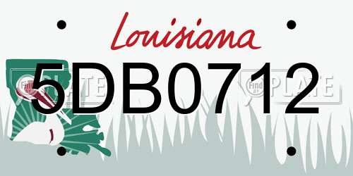 5DB0712 Louisiana License Plate