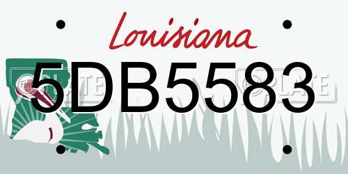 5DB5583 Louisiana License Plate