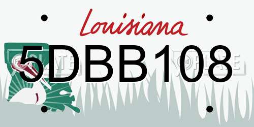 5DBB108 Louisiana License Plate
