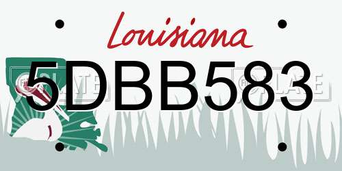 5DBB583 Louisiana License Plate