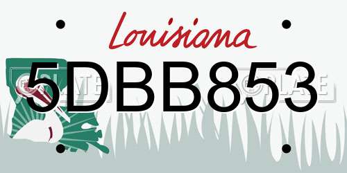 5DBB853 Louisiana License Plate