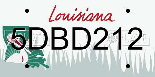 5DBD212 Louisiana License Plate