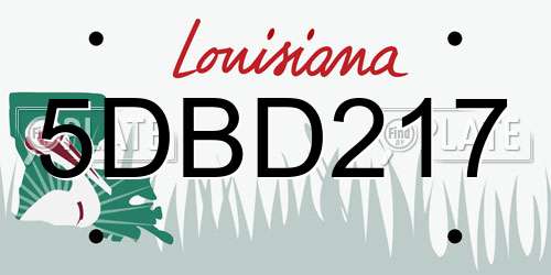 5DBD217 Louisiana License Plate