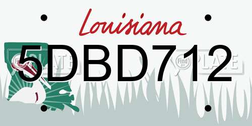 5DBD712 Louisiana License Plate